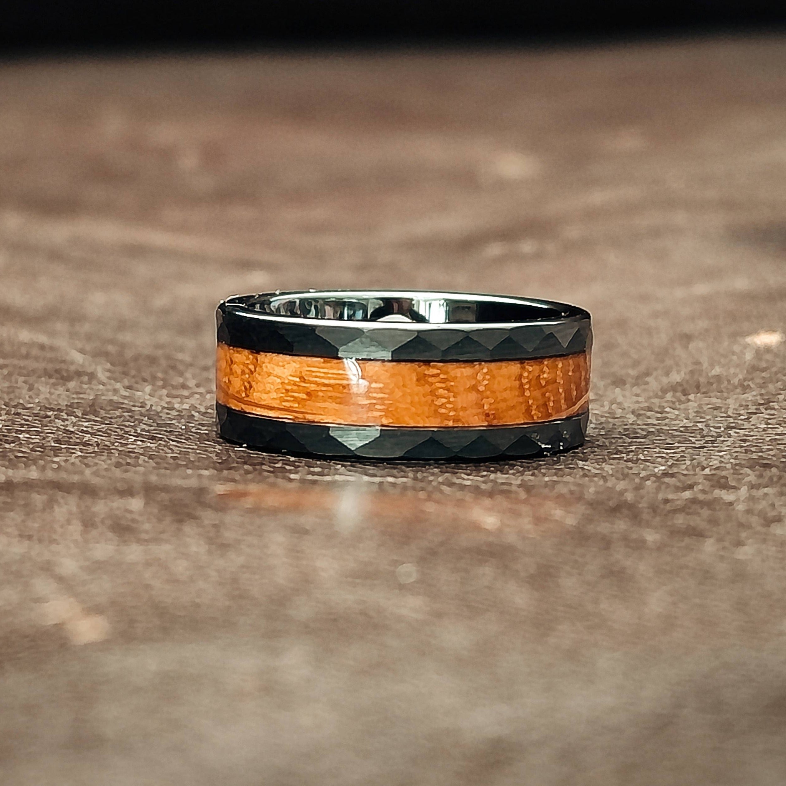 Whiskey Barrel Wood hotsell Black Brushed Honey Comb Design Tungsten Ring | Men's Ring | Wedding Ring | Comfort Fit | 8 mm