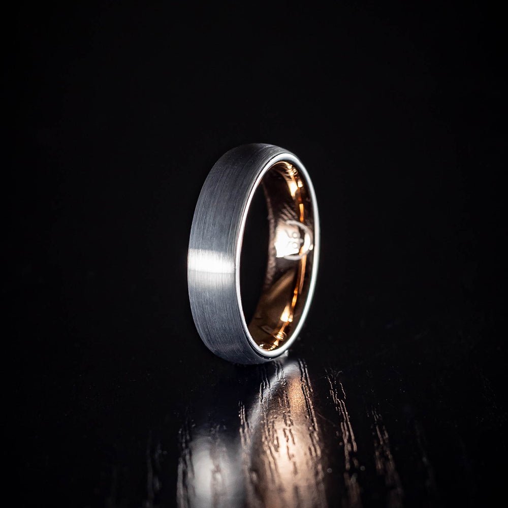 The CEO - Rosegold & Brushed Men's Tungsten Ring