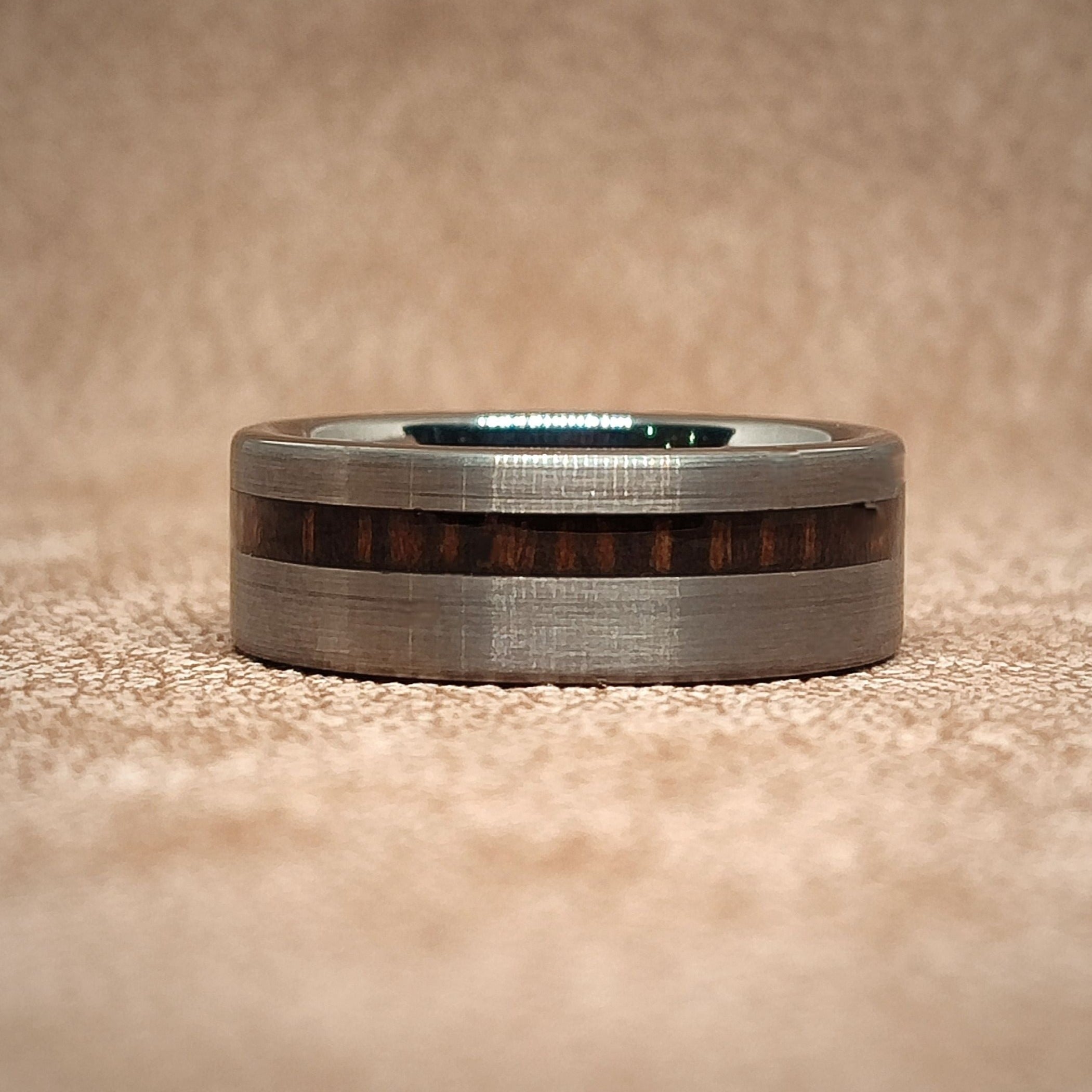 The Gun Dark - Zebra Wood Men's Tungsten Ring