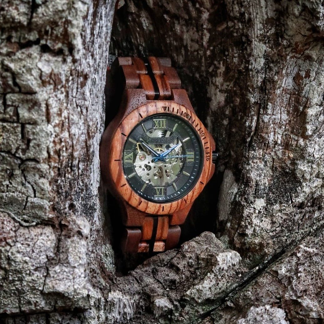 The Mechanical - Zebra & Walnut Wood Watch
