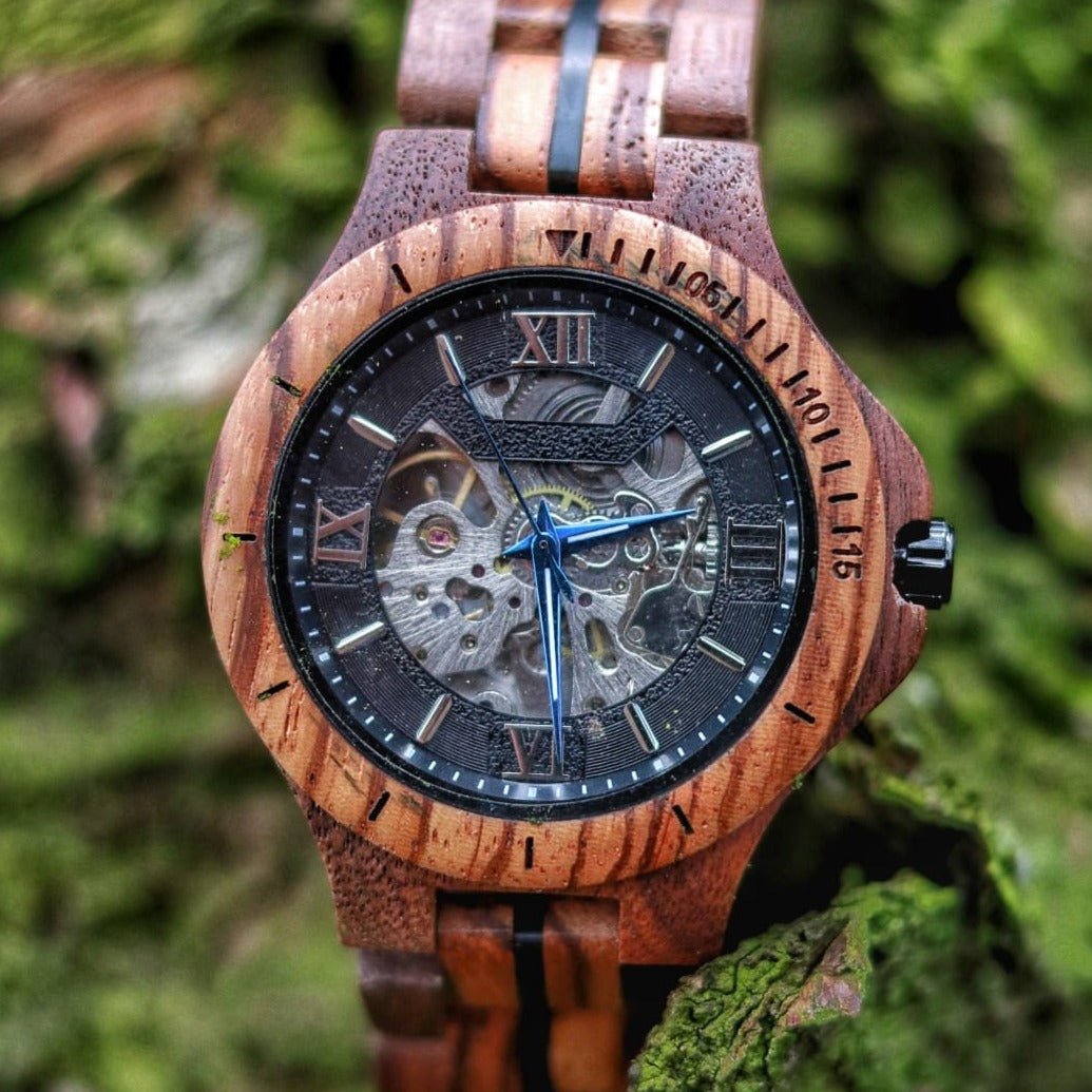 The Mechanical - Zebra & Walnut Wood Watch