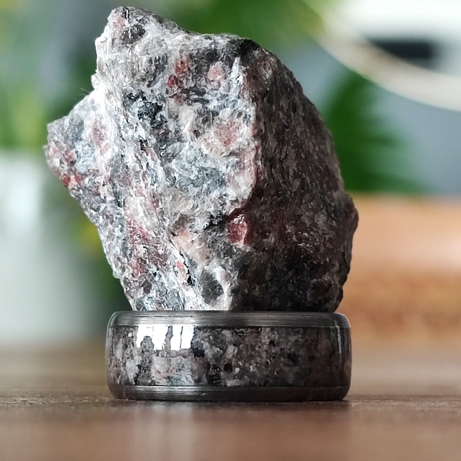 The Yooperlite - Yooperlite Stone & Gunmetal Tungsten Ring