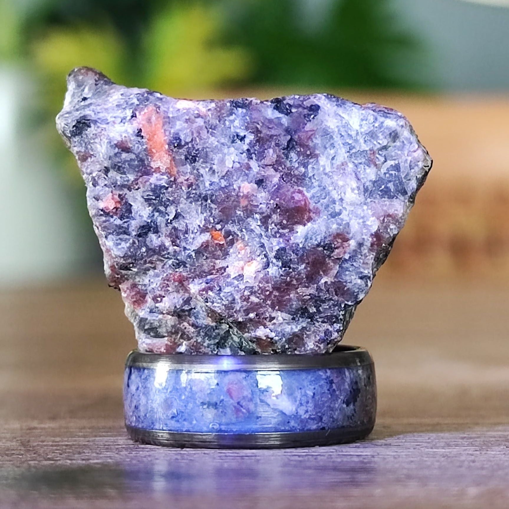 The Yooperlite - Yooperlite Stone & Gunmetal Tungsten Ring