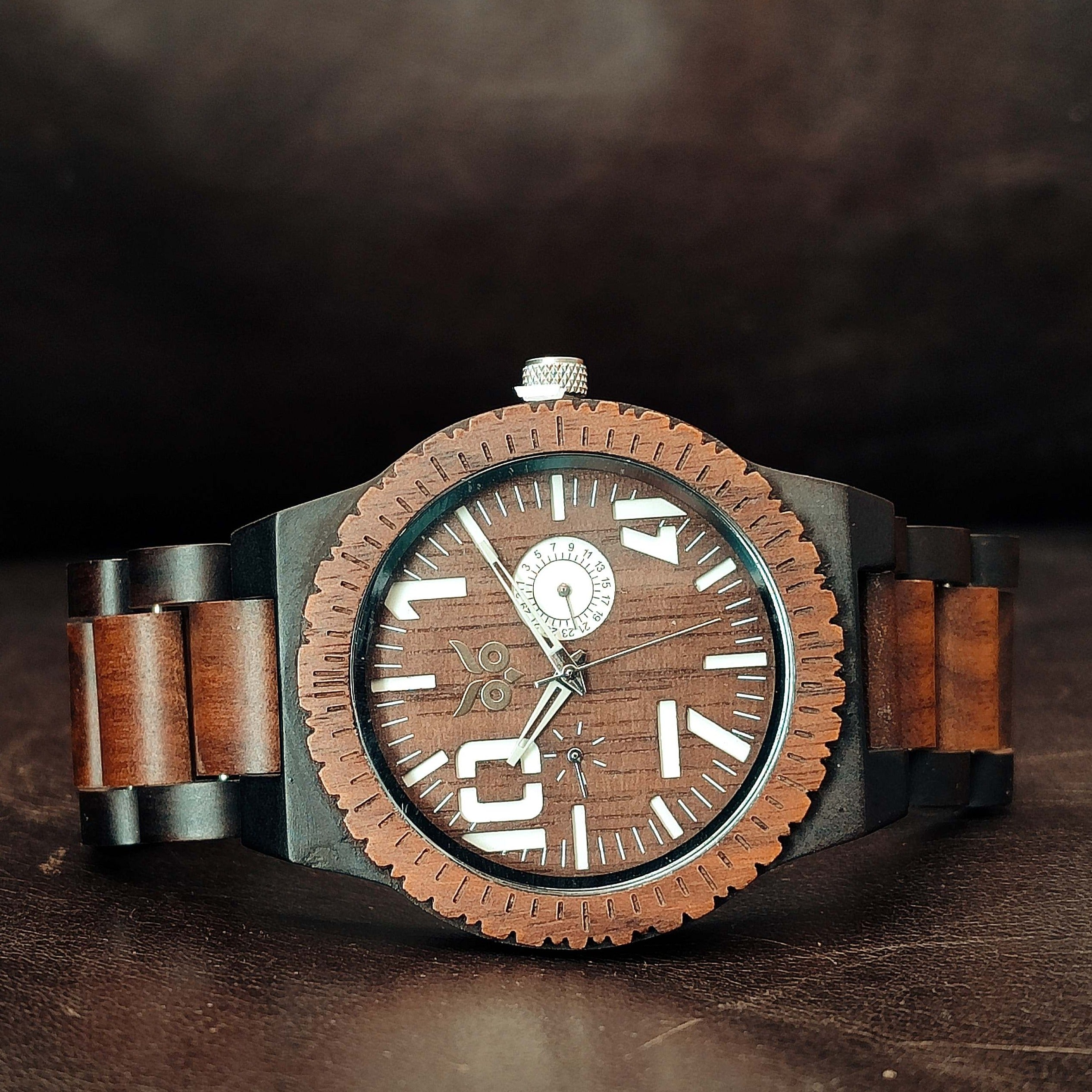 Thor - Ebony & Walnut Wooden Watch