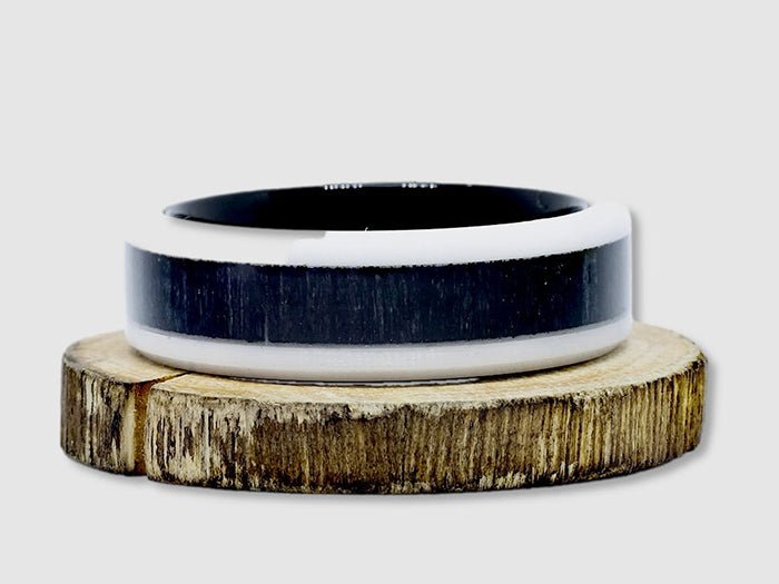 Venom Ceramic - Ebony & Ceramic Men's Tungsten Ring