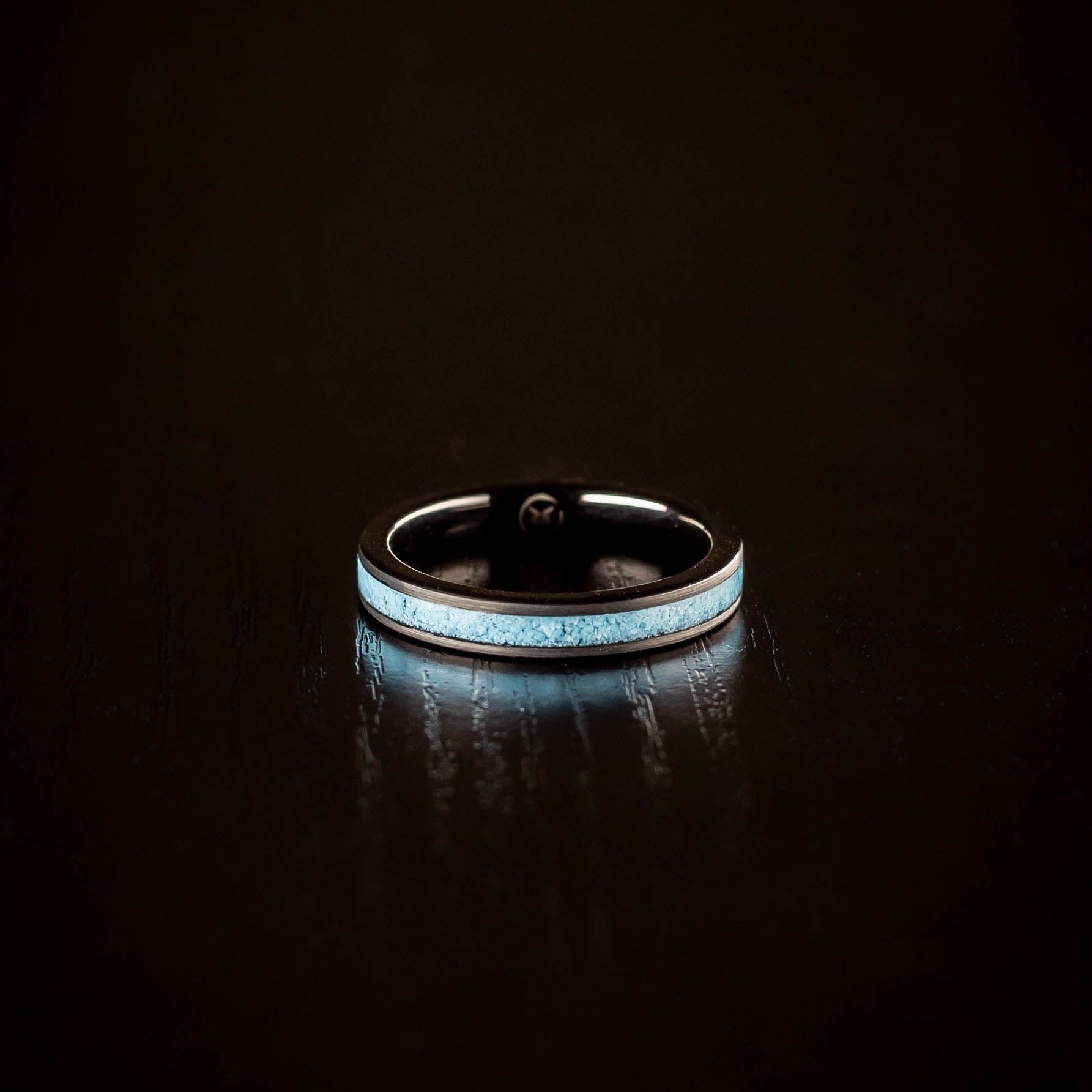 Venus - Black Tungsten & Crushed Turquoise Womens Ring