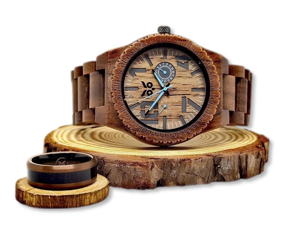 Zub Zero vs Deadpool 2 - Wooden Watch & Ring Combo
